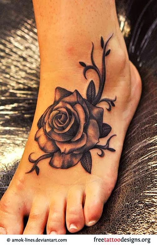 Gambar tato  bunga mawar yang cocok untuk wanita otomotif